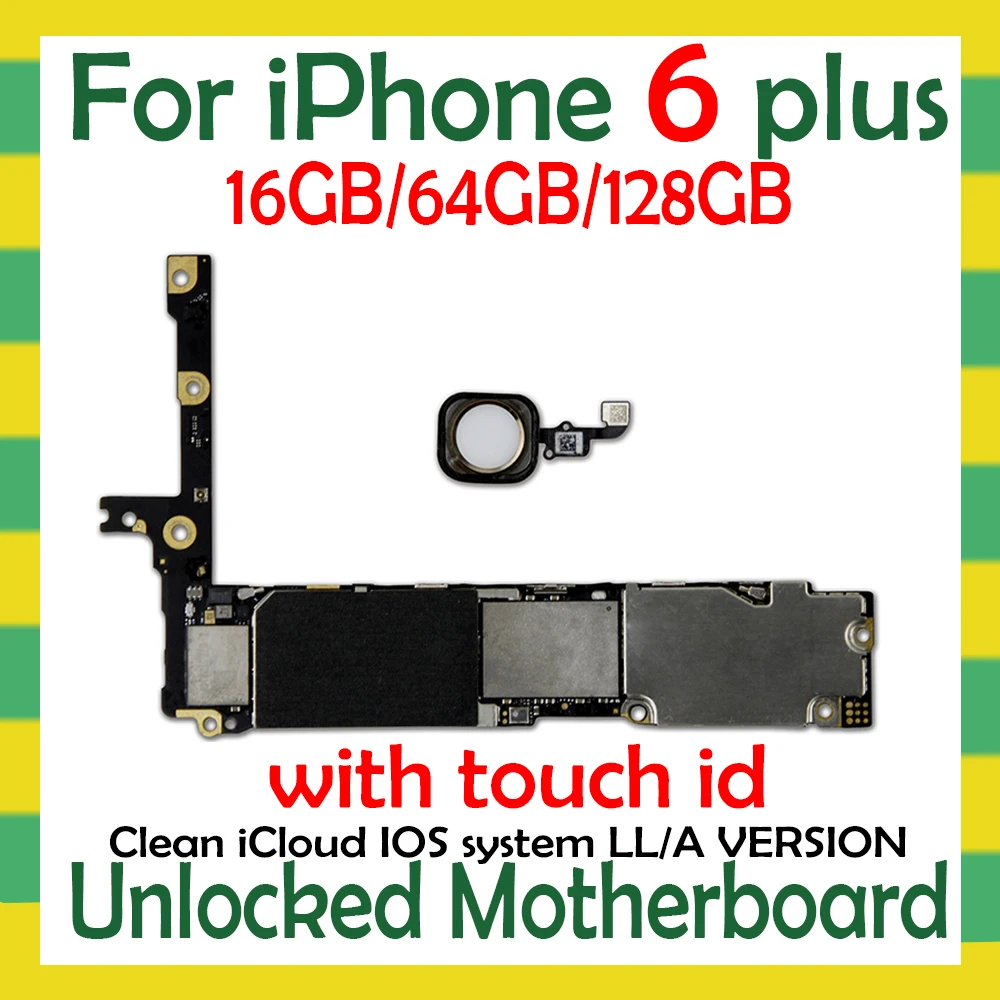 Заводская разблокированная материнская плата для iphone 6 Plus 5 дюйма с/без Touch ID