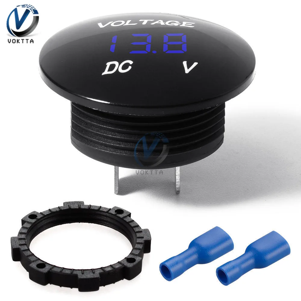 DC 5 V-48 V 3 Бит Цифровой вольтметр круглый Водонепроницаемый светодиодный Панель Мини цифровой вольтметр Напряжение метр тестер монитора Дисплей вольтметр