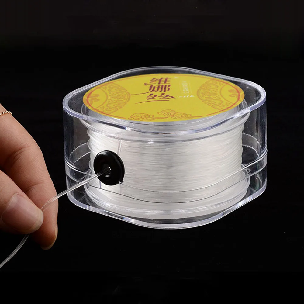 0.8mm Высокое качество DIY Кристалл Бисероплетение стрейч эластичный шнур с коробкой прозрачный Круглый Бисероплетение проволока нить для изготовления ювелирных изделий - Цвет: 0.8mm