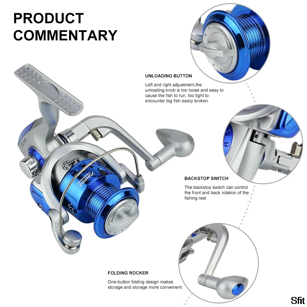 Sfit Fishing Reel All Metal Spool Spinning Reel 8KG Max Drag Stainless Steel Handle Line Spool Saltwater Fishing Accessories