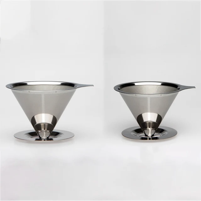 $US $6.96 Reusable Coffee Filter Stainless Steel Holder Layer Metal Mesh Funnel Baskets Coffee Dripper Tea Fi