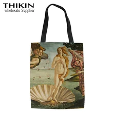 THIKIN Venus In Painting Женская Большая вместительная сумка для покупок хлопковая Студенческая сумка для книг Bolsas eologicas reusizables