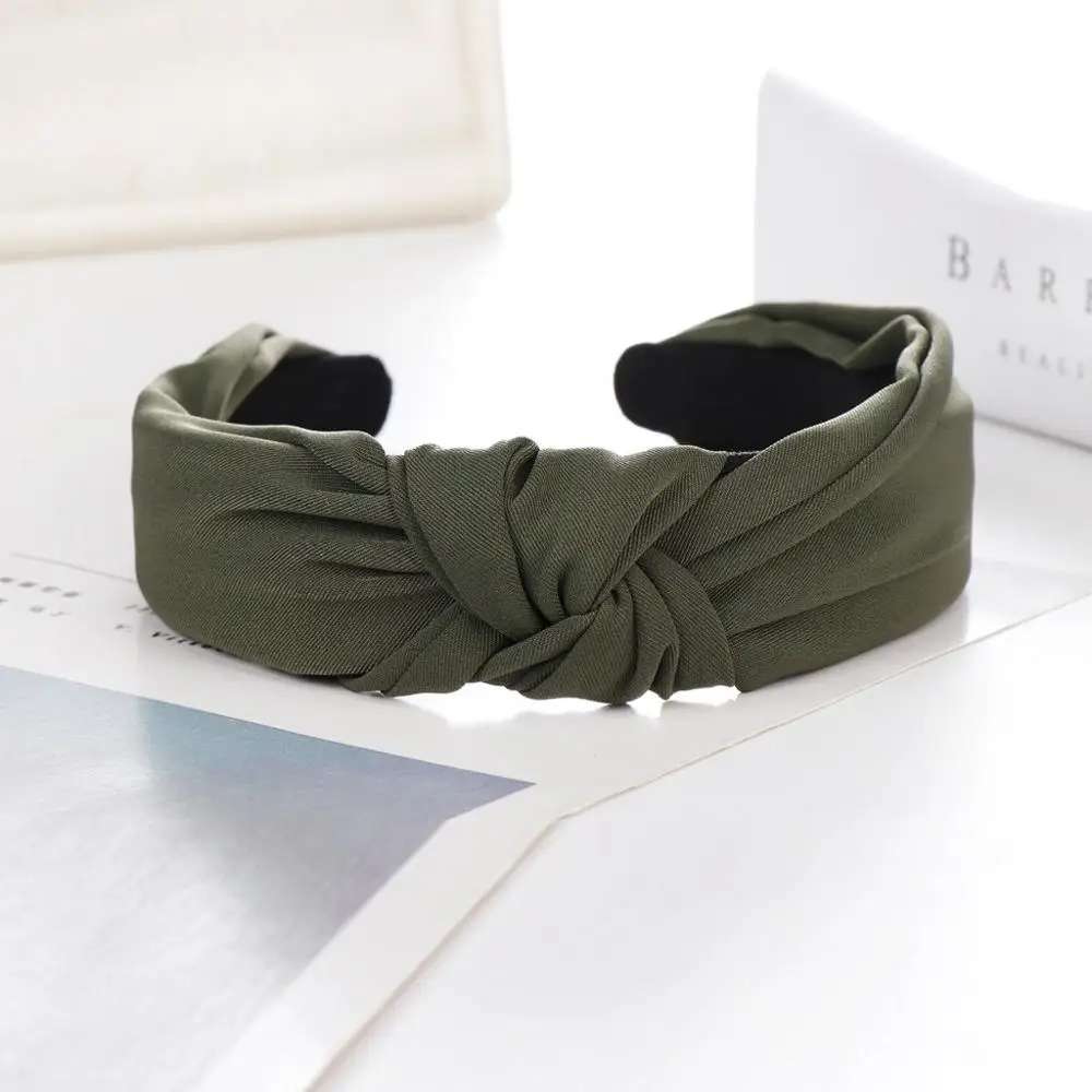 

Fashion Bow Knot Hairband Women Hair Head Hoop Plastic Simple Sweet Girls Hair Headband Yellow,Black,Army Green,Khaki z1027