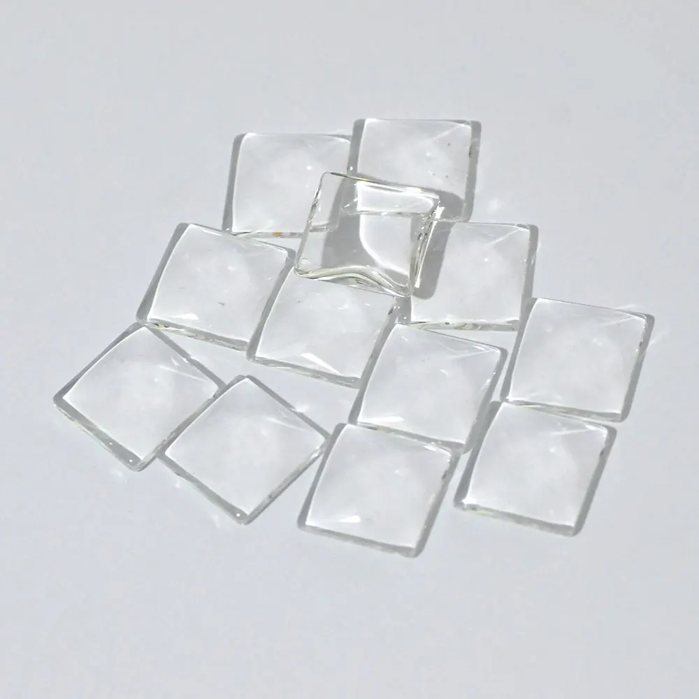 

10Pcs Clear Glass Square Cabochons Transparent Dome for Jewelry Making DIY Findings 8mm/10mm/12mm/14mm/15mm/16mm/20mm/25mm/30mm