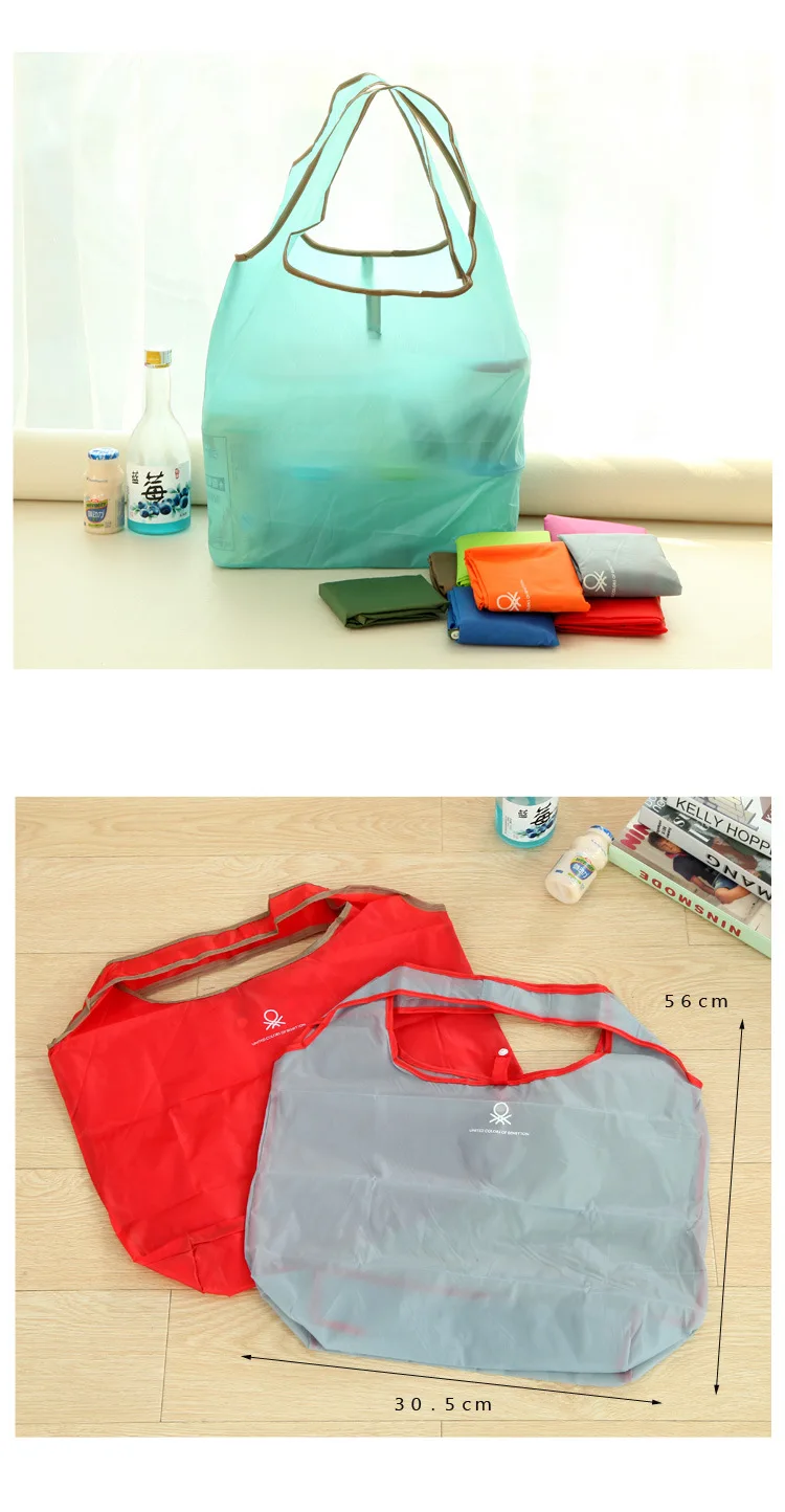 Candy-Colored Foldable Supermarket Shopping Bag Portable Environmentally Friendly Carry Bag Customizable Advertisement Can Be Pr