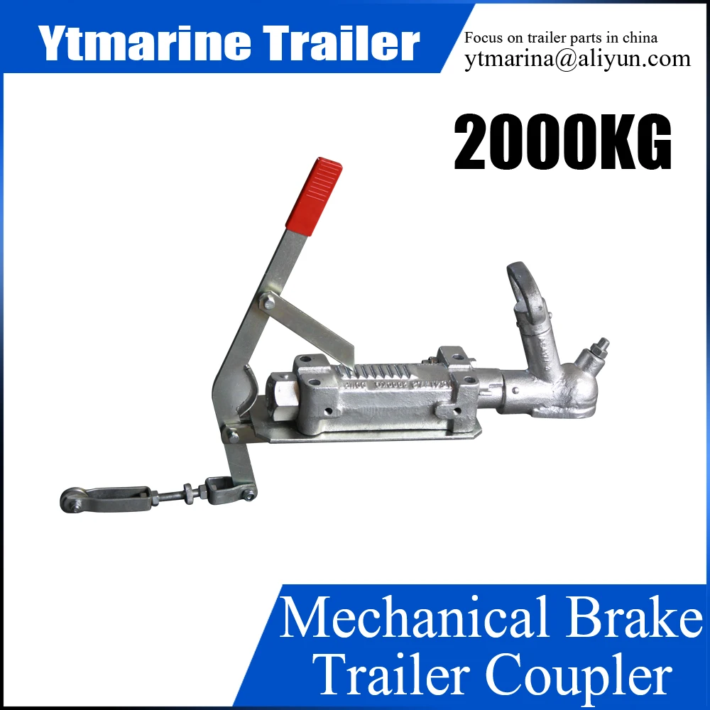 2000kgs mechanical brake trailer coupler Override zinc coupling camper trailer parts caravan hitch boat parts