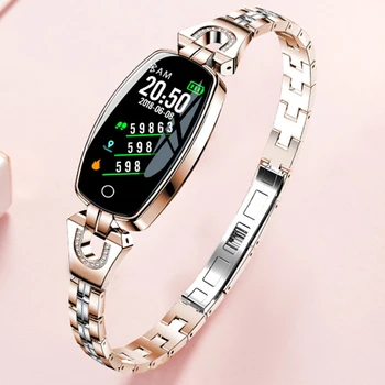 

H8 Women Alarm Gift Waterproof Smart Bracelet Zinc Alloy Fitness Portable Bluetooth Colorful Screen Touchable Step Counter