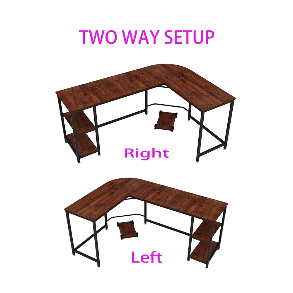 

US Warehouse IN Stock 66x47.2x29.5inches L-Shaped Computer Desk Computer Table PC Desk Desktop