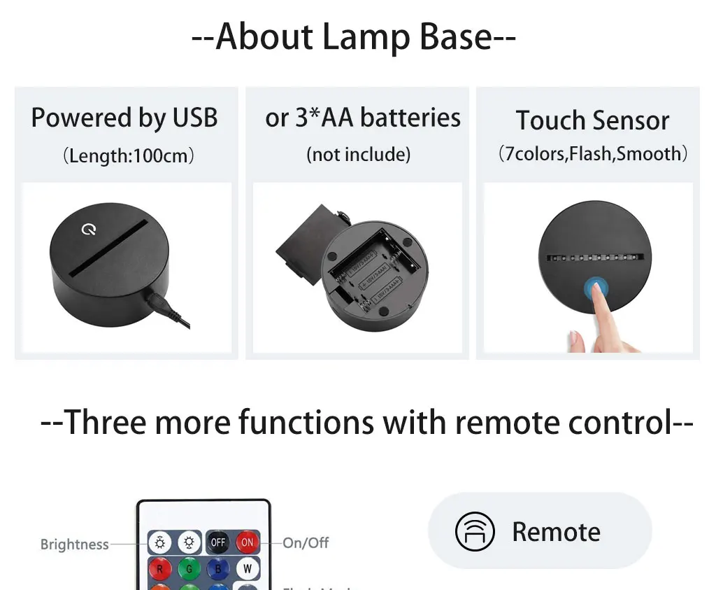 ilusão led night light para o quarto