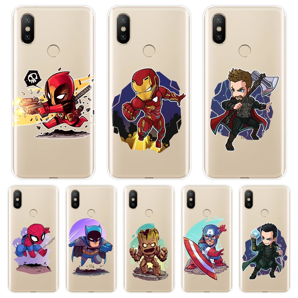 

Back Cover For Xiaomi Mi A1 A2 Lite 8 SE Mi5 Mi6 Mi8 Soft Silicone Marvel Batman Phone Case For Xiaomi Mi 5 5C 5S 5X 6 6X Plus