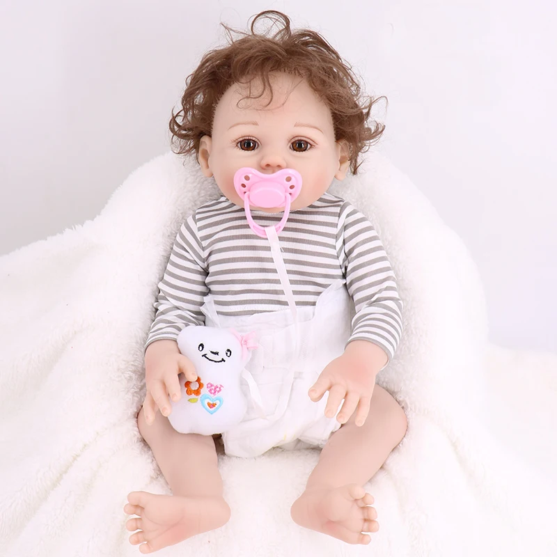 

43CM Simulation baby Reborn Doll Silicone Baby waterproof model props Small size Bebe Reborn Doll children education gift toy
