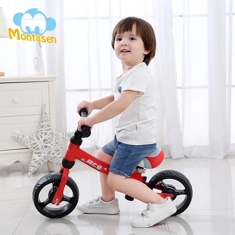 Montasen Children Push Bike for 1.5- 3 Year Old Kids High Carbon Frame Balance Cycle for Boy Girls to Walk Mini Push Bicycle