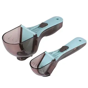 

2pcs Adjustable Measuring Spoon With Scale Magnet Powder Measuring Tools Kitchen Tools Gadgets Sky Blue Large And Small