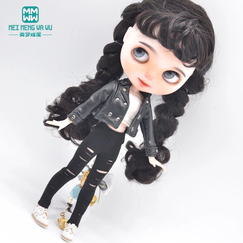 Одежда для кукол Blyth 1/6 модная кожаная куртка Azone OB 24 аксессуары девочек игрушка в