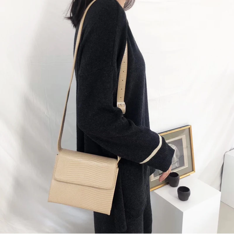 2019 Winter Casual Lizard Message Bag Crocodile Pattern Mini Women Ladies Shoulder Stone PU leather Crossbody Phone | Багаж и сумки
