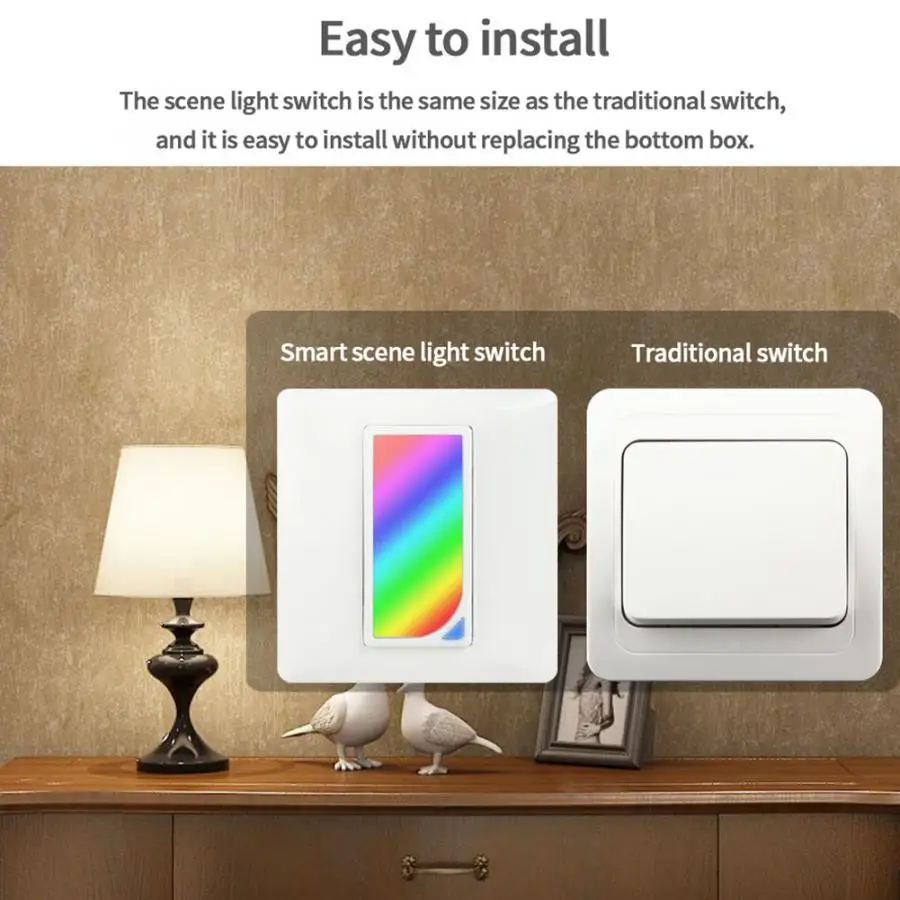 Smart WiFi Light Switch RGB Dimmer Support for Alexa for Google home for IFTTT EU Standard Hot