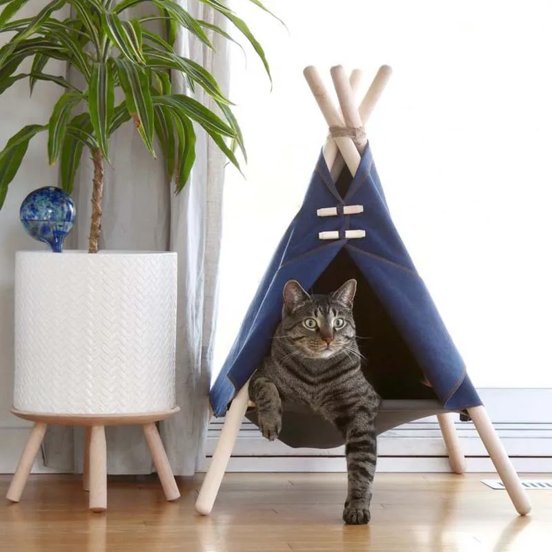 Pet Teepee Dog & Cat Bed with Canvas