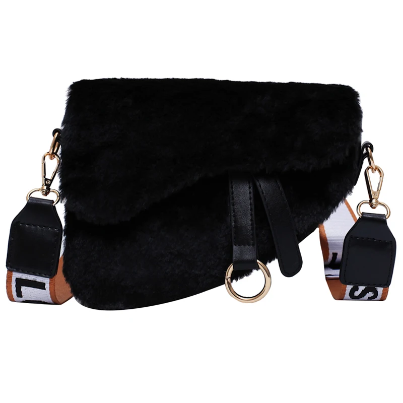 

iVog New Arrival Everyday Female Small Messenger pink Shoulder Handbag Fur Geometric gg Saddle Bags for Women 2019