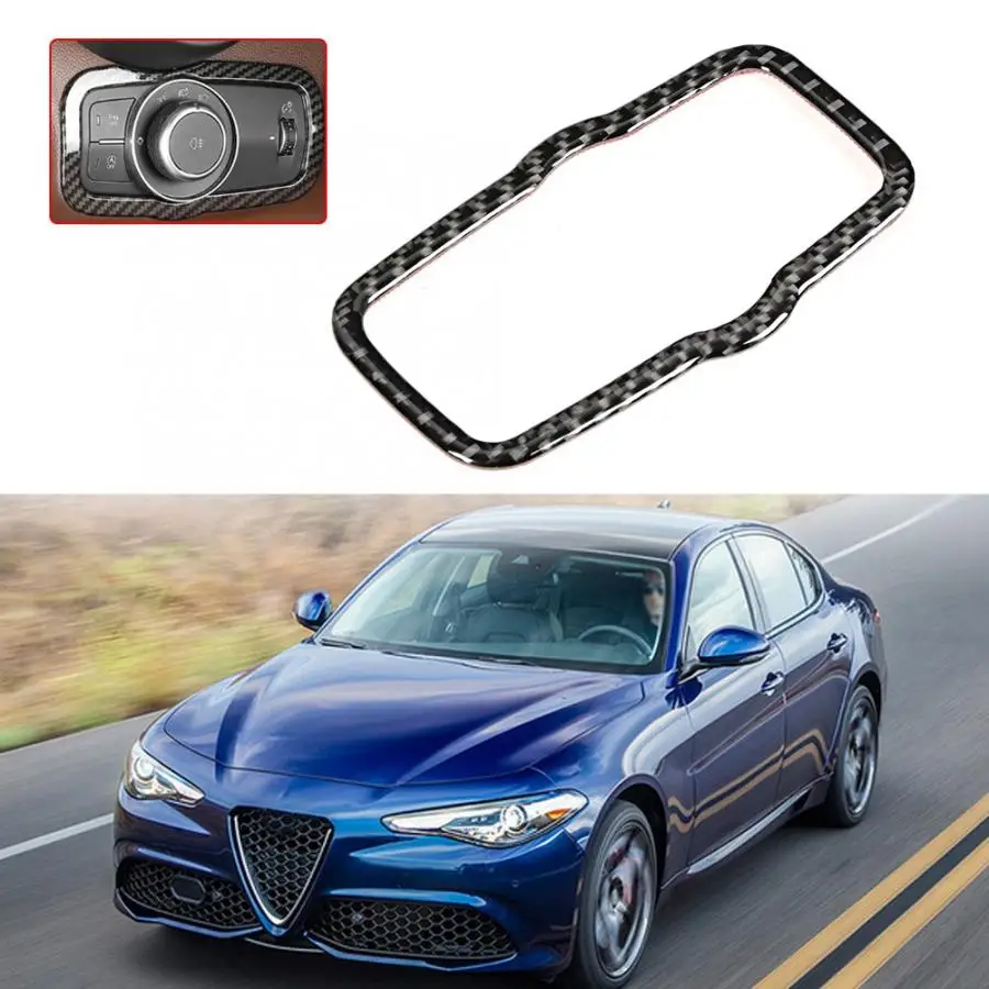 Крышка переключателя фары из углеродного волокна для Alfa Romeo Giulia аксессуары для автомобиля