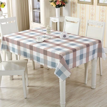 

Brief Modern Plaid Waterproof Rectangle Table Cloth Square Round Dining Table Tablecloth Nightstand Refrigerator Dustproof Cover