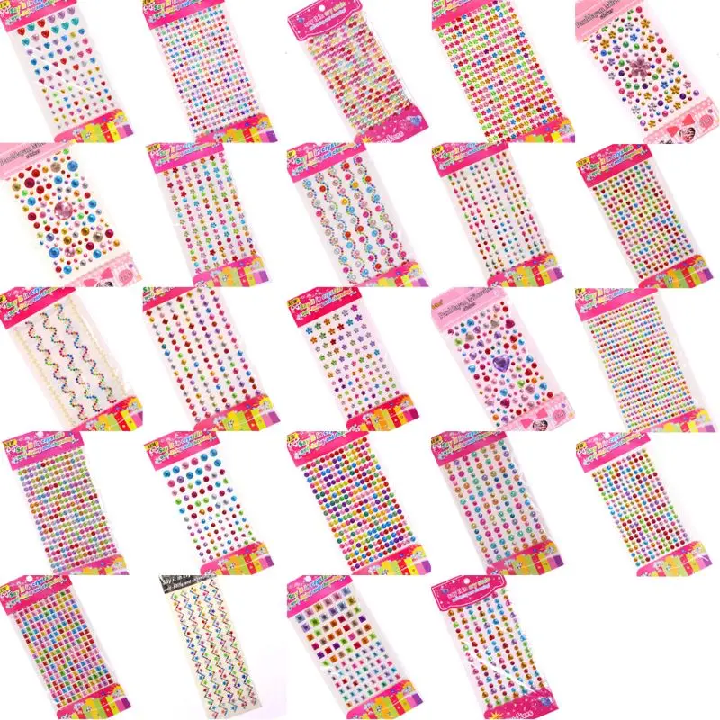 

5Pcs Crystal Adhesive Sticker Fake Diamond Flash Decoration Paster Notebook Marking Painting Toys Phone Sticker Handcraft Tools