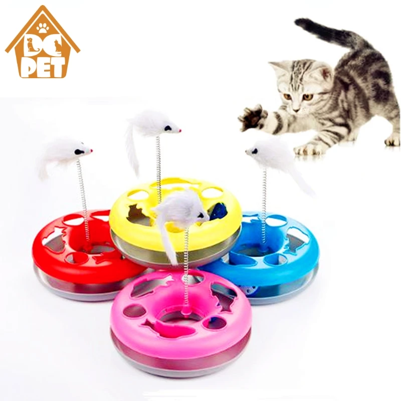 

Spring toy turntable Cat Training Toys Funny Single-layer Amusement Plate Mouse Cat Toys Dog Interactive Cat Toys Pet Supplies
