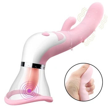 Sucking Dildo Vibrator Blowjob Tongue Vibrating Nipple Sucker Oral Licking Clitoris Vagina Stimulator Adults Sex Toys for Women 1