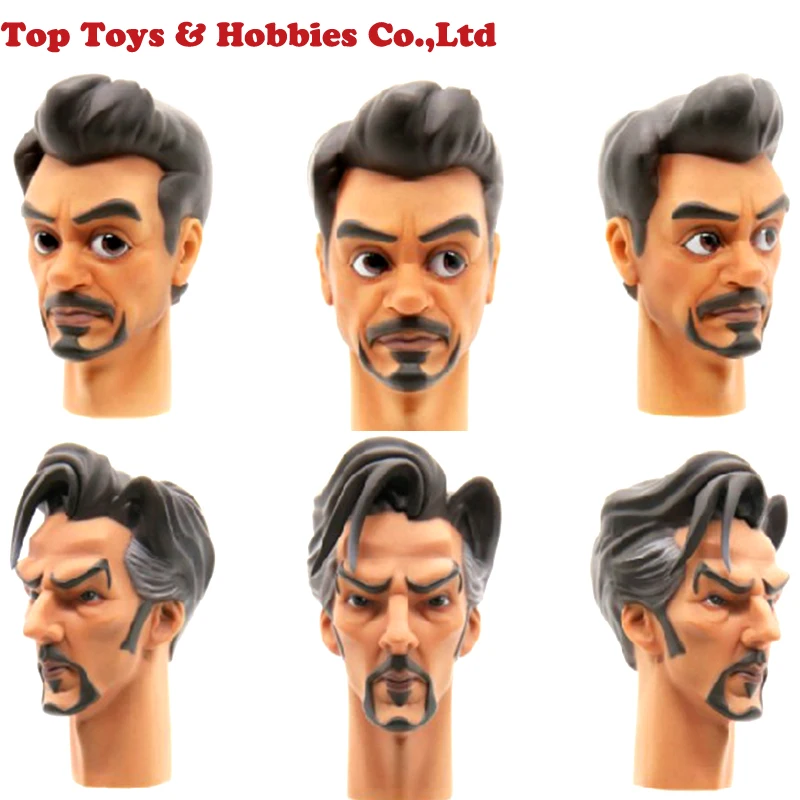 

1/6 FS6901 Iron Man Tony Stark / FS6902 Doctor Strange Male Cartoon Head Carving Toy for 12" Figure Doll Action Figure Accessory