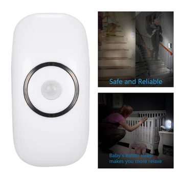 

1 Pc LED Night Light Wireless Motion Activated PIR Energy Saving Plug In with Motion Sensor Security Lamp