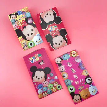 

5 Packs 30 Pcs Cartoon Mickey Minnie Long Size Red Packet 2019 Chinese Lunar New Year Red Envelope