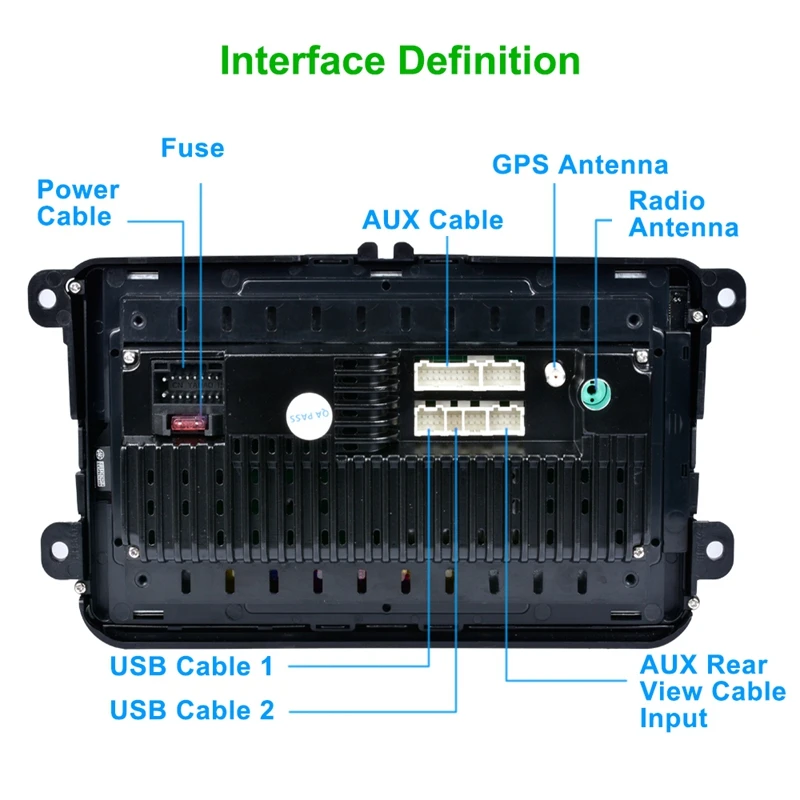 2 Din 8 дюймов Android 8,1 автомобильный DVD мультимедийный плеер 1G + 16G gps навигация wifi Bluetooth аудио стерео радиоплеер для-VW