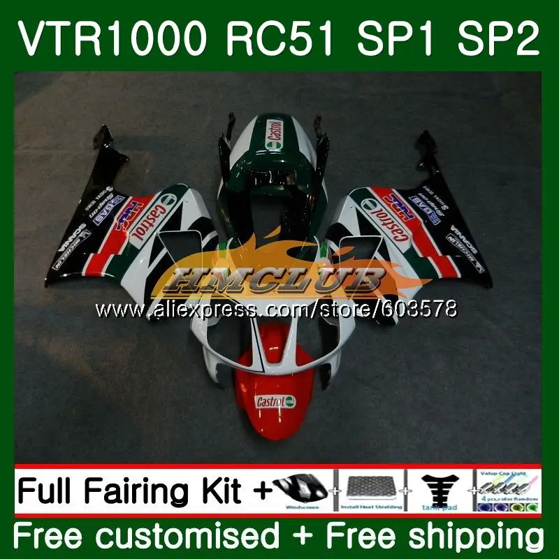 No. 1 Обтекатель для HONDA VTR1000 2000 2001 2002 2003 2004 2005 2006 89CL. 6 Белый Черный RTV VTR 1000 RC51 SP1 SP2 00 01 02 03 04 05 06 - Цвет: No. 1