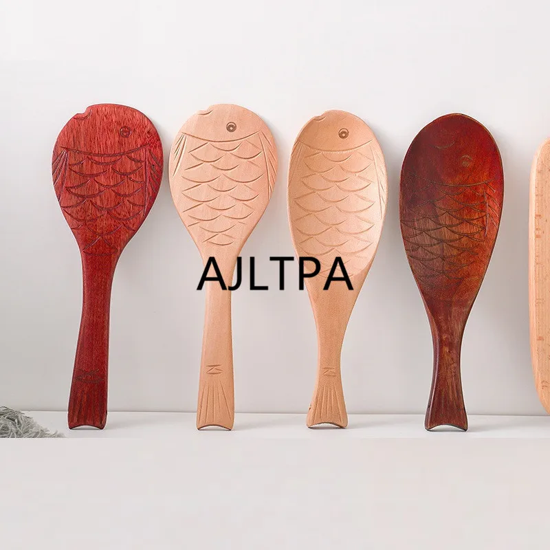 100pcs/lot Wooden Spoon Dinner Spoon Home Flatware Porridge Bowl Fish Spoon Japanese Soup Spoons Home Restaurant CT0202