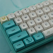 

XDA Keycaps 129 Keys PBT Dye Sub Keycaps Blue White Color For Cherry Mx Switch GMMK Pro ikbc Mechanical Keyboard