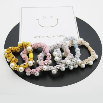 

New Fashion Pearl Elastic Headband Elegant Women's Classic Hair Rope Ponytail Headband Beautiful Headdress For Girls