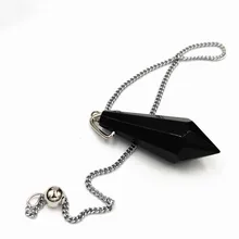 Рейки целебное стекло Маятник кулон из природного кварца шестиугольная Призма рейки подвеска в виде каменного маятника подвеска, амулет балансировка амулет ювелирные изделия