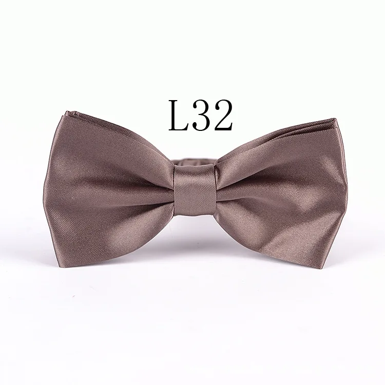 Черный мужской галстук-бабочка, Одноцветный галстук, регулируемый Мужской Атласный Галстук для жениха/лучшего Мужчины/свадебной вечеринки, галстук LD4 - Цвет: Color 32