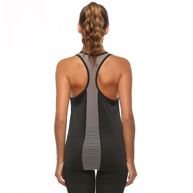 Hirigin Women Fitness Yoga Shirts Sleeveless Yoga Tank Tops Sexy Mesh Back Workout Quick Dry Sports