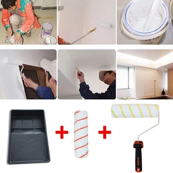 

4pcs Wall Decorate Painting Roller Brush Set Paint Runner Brush Kit Multifunctional House Paint Rollers Runner Tools Set