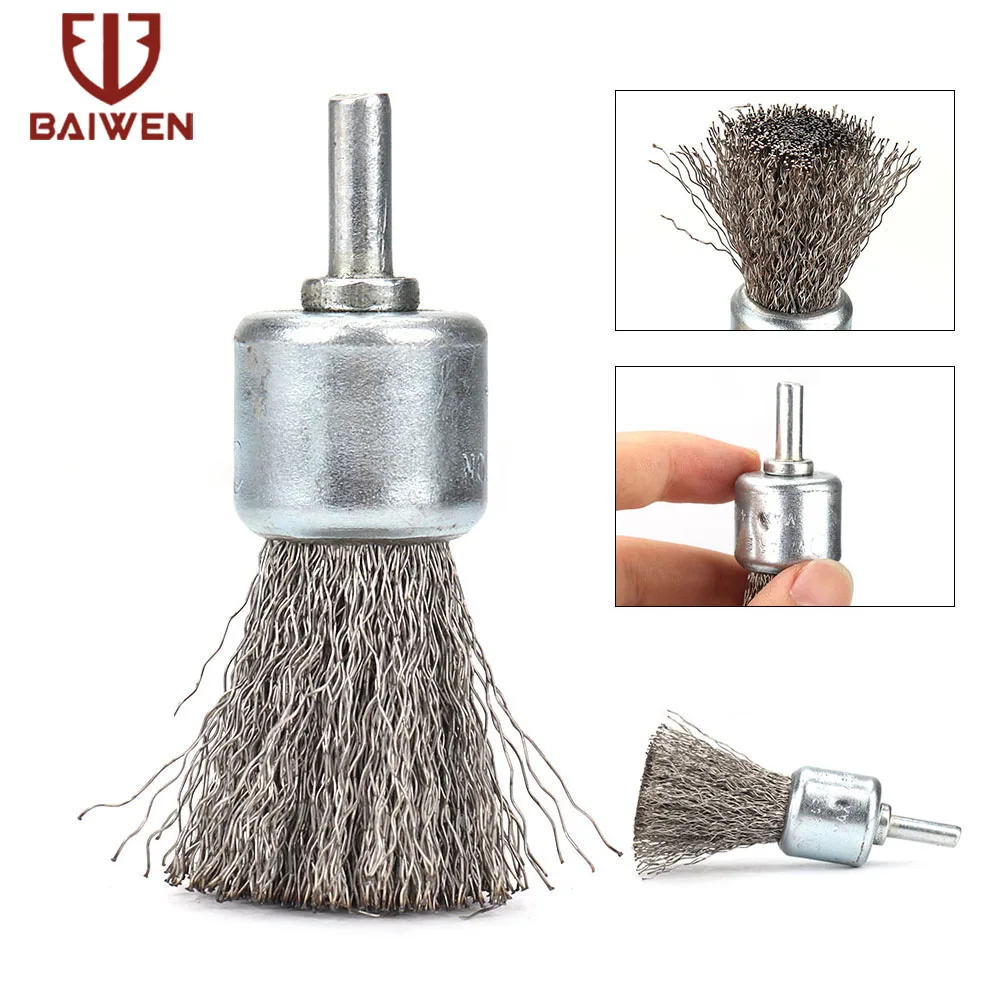 5pcs 25mm Steel Wire Brushes Wheel Cup Rust Cleaner Polishing Rotary Tools AU 