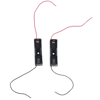 

2pcs Spring Clip Black Plastic 1 x 1.5V AA Battery Case Holder