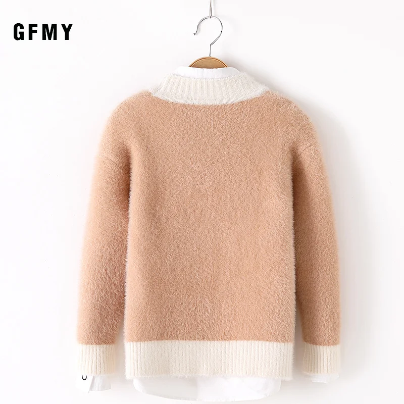 GFMY/осень-зима; модное шерстяное пальто с круглым воротником; подходит для мальчиков и девочек; детское теплое пальто; детские свитера