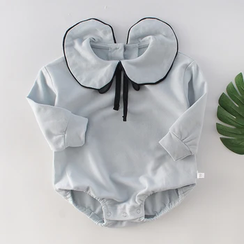 

2020 New Korean Style Baby Clothes Newborn Baby Girl Bodysuits Princess Sleeve Infant Spring Toddler Coveralls Children Clothing