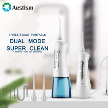 Aestism ирригатор для полости рта Отбеливание зубов двойной режим оросительная система водонепроницаемый зубной Флоссер портативный 6 струйных наконечников очиститель зубов