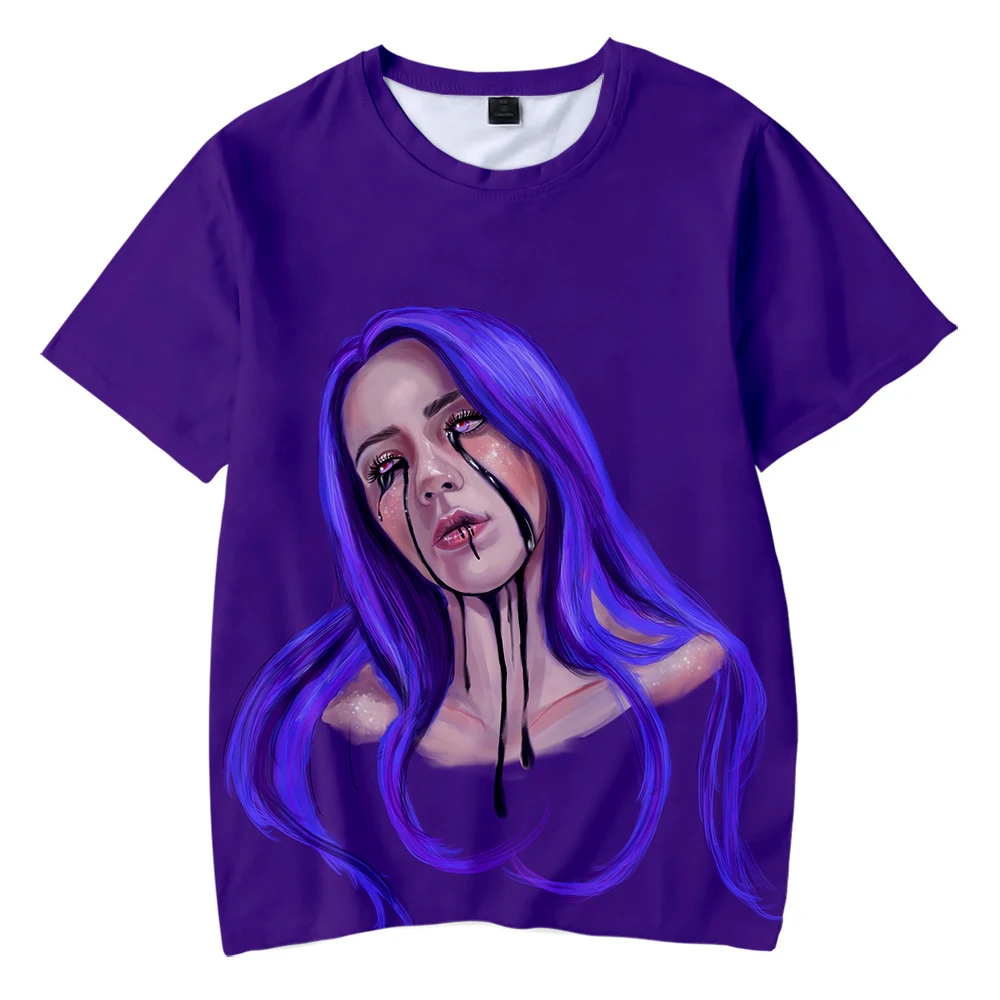 Детская футболка новая футболка с 3D принтом BILLIE EILISH одежда для детей Повседневная футболка BILLIE EILISH для мальчиков и девочек Детские футболки с короткими рукавами