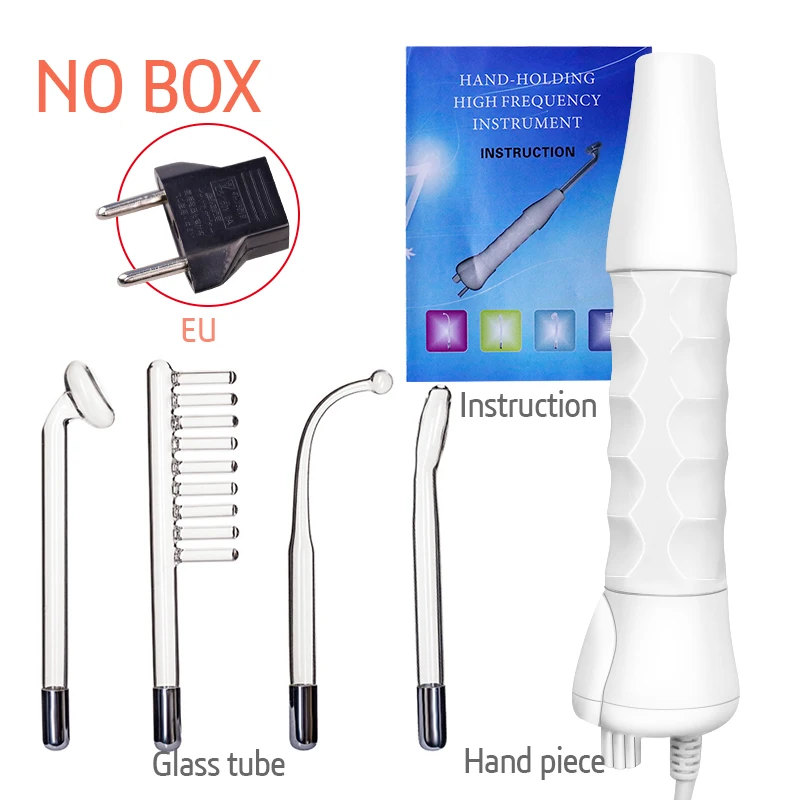 Высокочастотный электрод, стеклянная трубка, Электротерапия, уход за кожей лица, спа, красота, удаление акне, противовоспалительная стерилизация - Цвет: No box EU