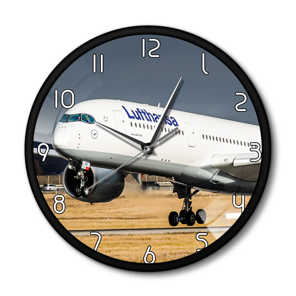 

Flight Air Home Decor Wall Clock Aviation Metal Wall Clock Quartz Silent Modern Airline Company Custom Wall Watch