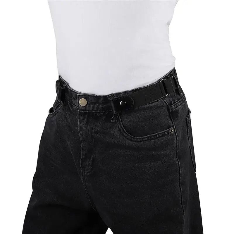 Belt Without Buckle Unisex waist Elastic stretch Jeans hidden Invisible Woven Fabric Traceless sewing fabric paste