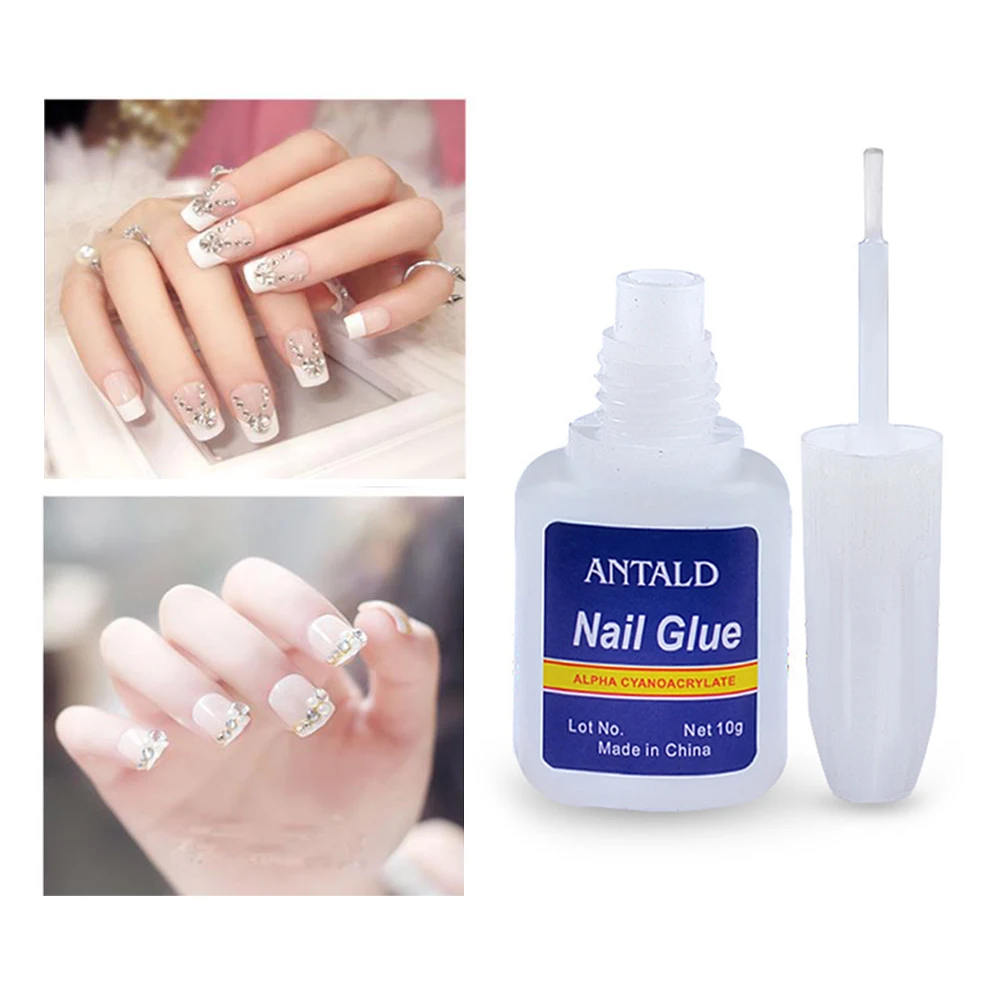 

New 10g Fast Drying Nail Glue with Brush for French False Nails Tips Glitter Rhinestones 3D Decoration DIY nail art Tools TSLM1