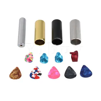 

Yibuy Stainless Steel Guitar Slides Iron Tonebar with Picks Replacement Parts